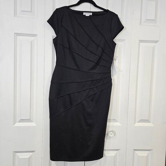 London Times Dresses & Skirts - London Times NWT Black Cap Sleeve Knee Length Dress Size 10